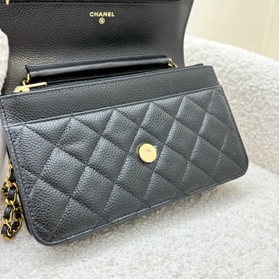 Chanel Classic Wallet on Chain WOC in Black Caviar and GHW