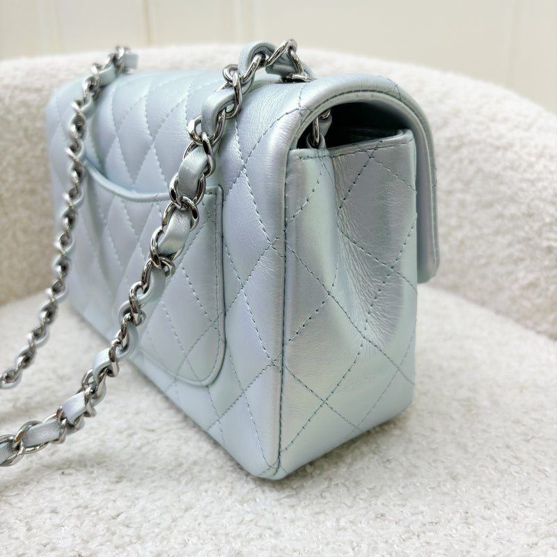 Chanel Mini Rectangle Flap in 21K Iridescent Blue Calfskin and SHW