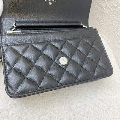 Chanel Classic Wallet on Chain WOC in Black Caviar and SHW