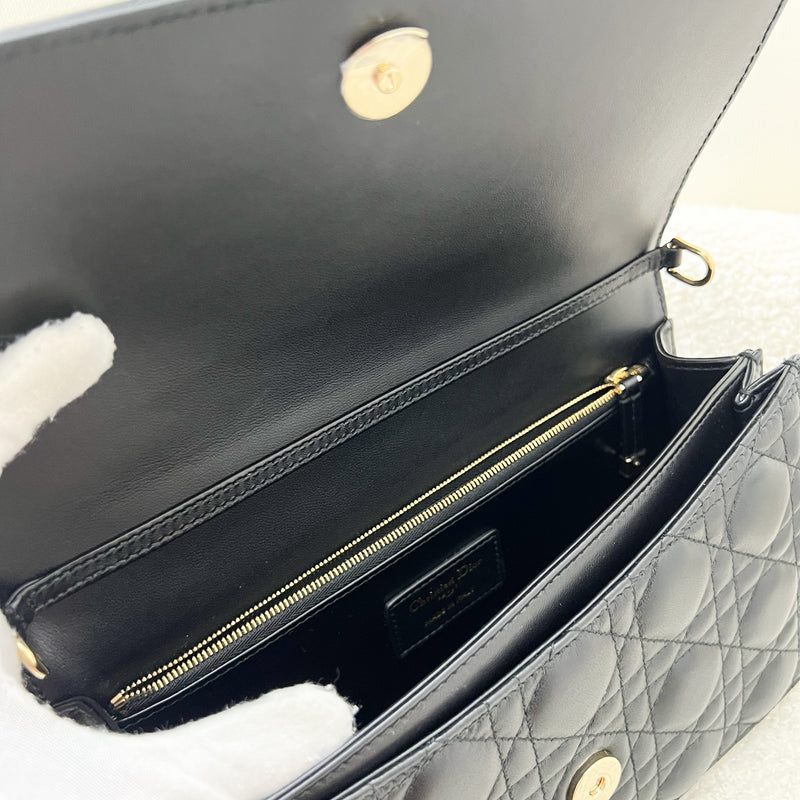 Dior My Dior Top Handle Bag in Black Cannage Lambskin and GHW