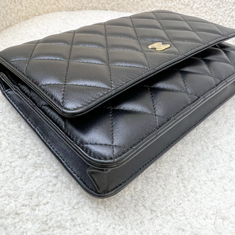 Chanel Classic Wallet on Chain WOC in Black Lambskin and GHW