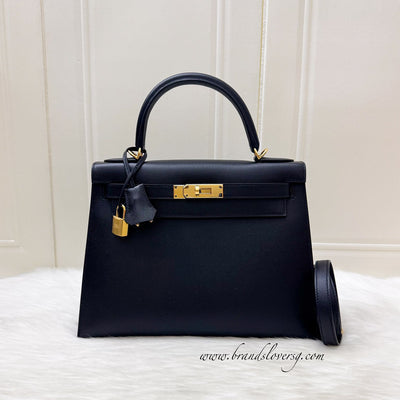 Hermes Kelly 28 Sellier in Black Noir Madame Leather and GHW