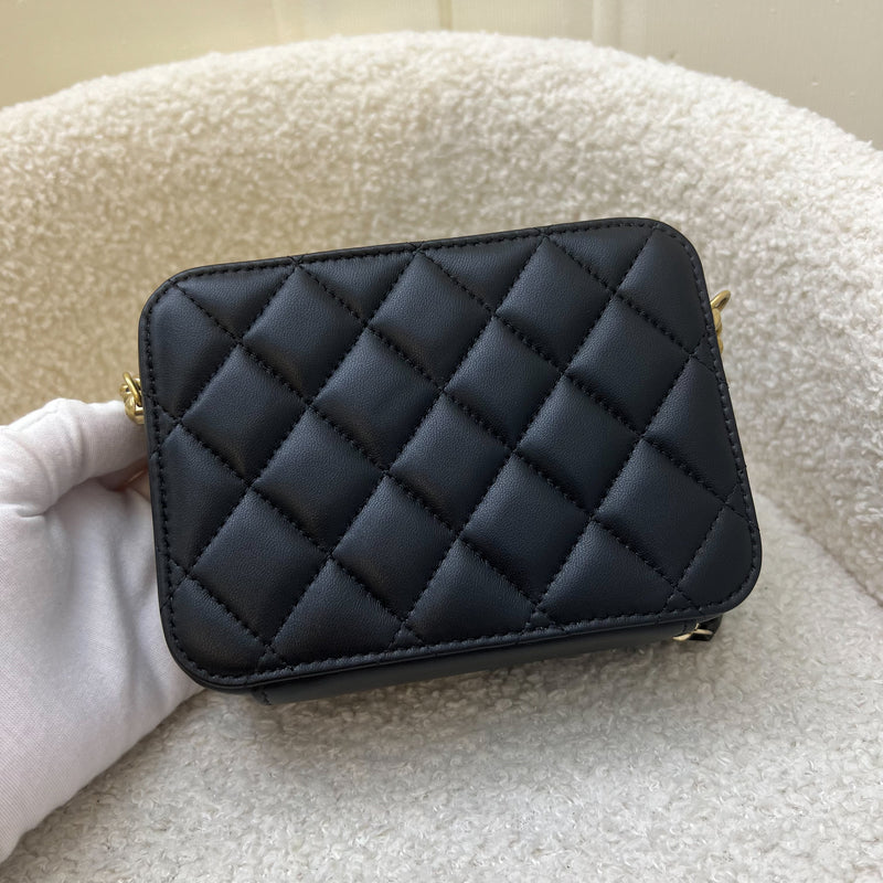 Chanel Pearl Crush Mini Camera Bag in Black Lambskin and AGHW