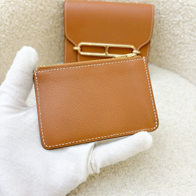 Hermes Roulis Slim in Gold Evercolor Leather and LGHW