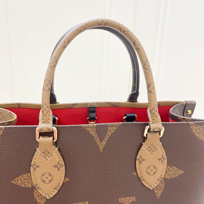 LV Onthego MM in Reverse Monogram Canvas and GHW