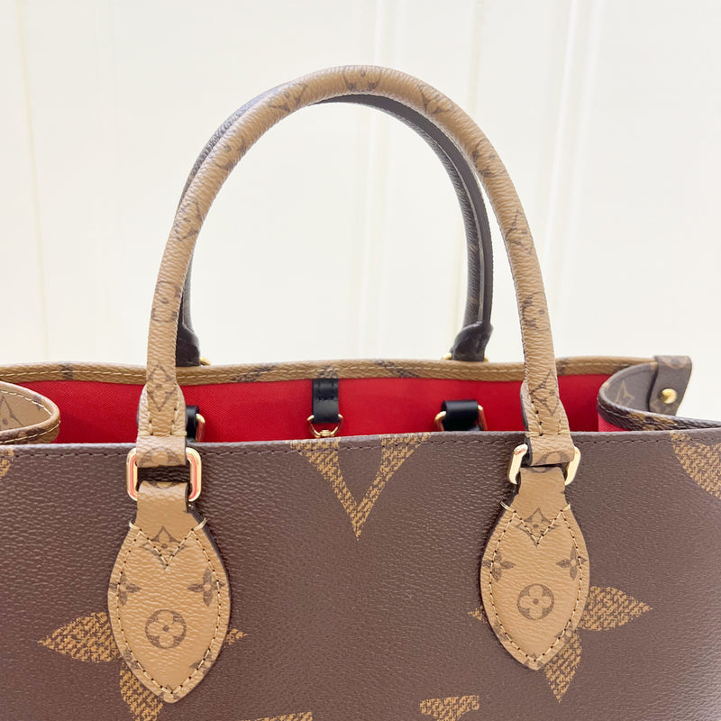 LV Onthego MM in Reverse Monogram Canvas and GHW