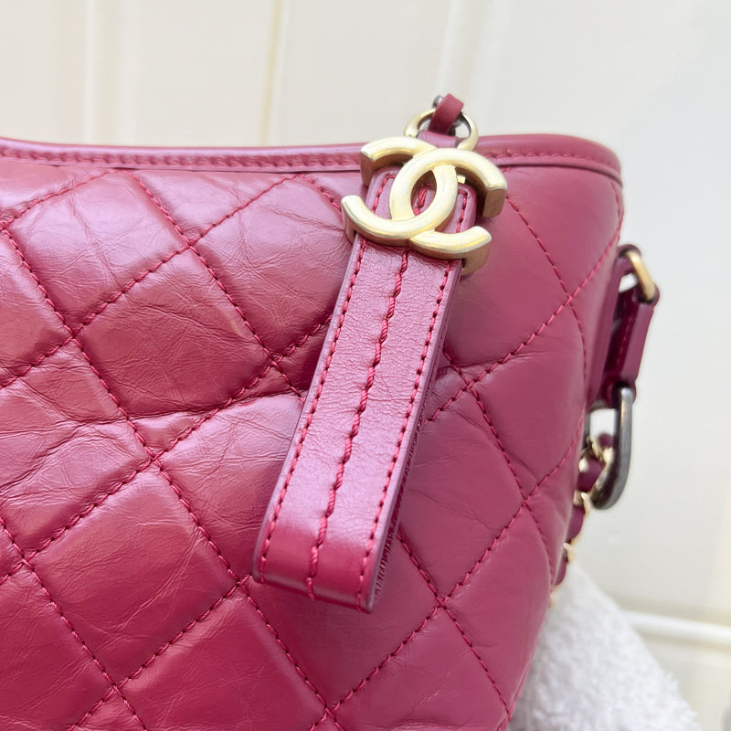 Chanel Medium (New Large) Gabrielle in Dark Red Distressed Leather and 3-tone HW