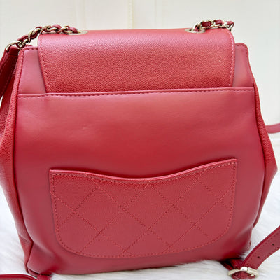 Chanel Business Affinity Backpack in 17P Red Caviar and LGHW