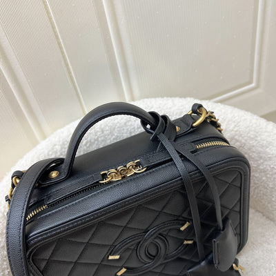 Chanel Medium Filigree Vanity in Black Caviar and AGHW