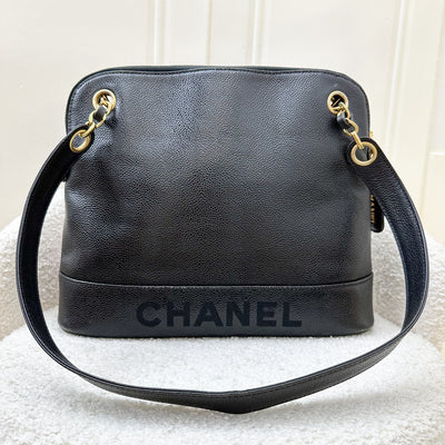 Chanel Vintage Tote Bag in Black Caviar and GHW