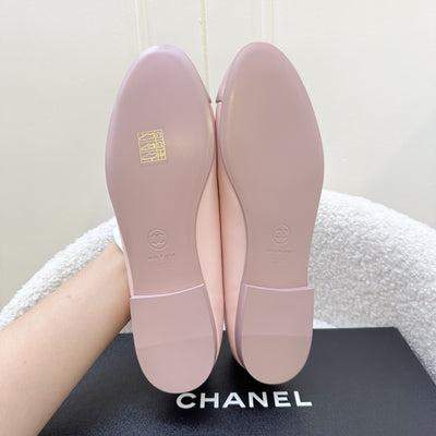 Chanel 23K Ballerina Flats in Pink Lambskin Size 37