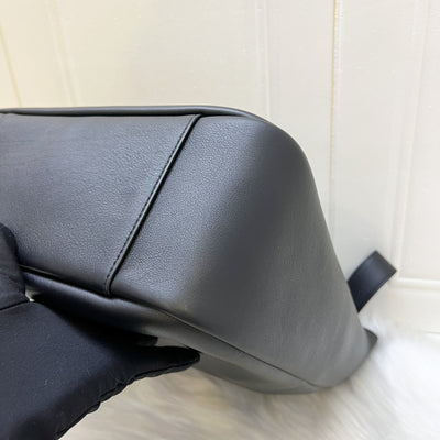Saint Laurent YSL Large Le 5 À 7 Supple Hobo Bag in Black Grained Leather and GHW