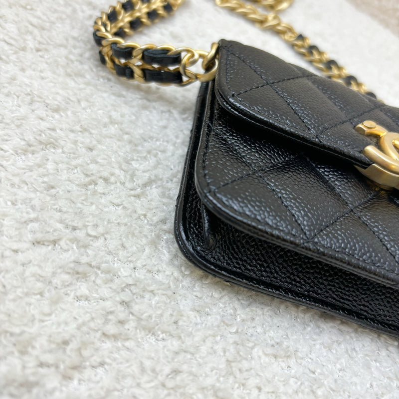 Chanel Mini Clutch on Chain in Black Caviar and AGHW