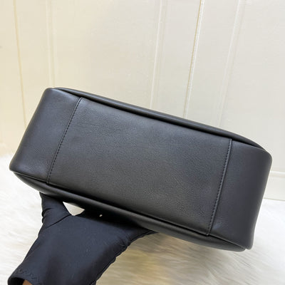 Saint Laurent YSL Large Le 5 À 7 Supple Hobo Bag in Black Grained Leather and GHW