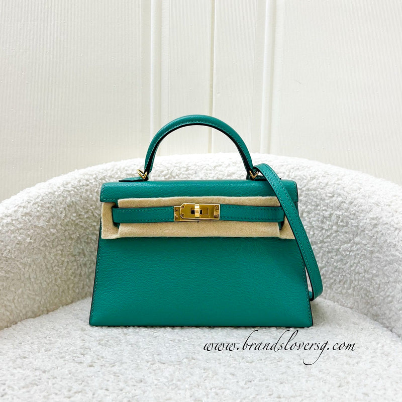 Hermes Mini Kelly Sellier 20 in Vert Verone Chevre Leather and GHW