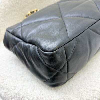 Chanel 19 Small Flap in Black Lambskin, Silver Logo and 3-Tone HW