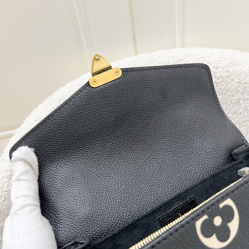 LV Pochette Metis East West in Black and Creme Giant Monogram Empreinte Leather and GHW