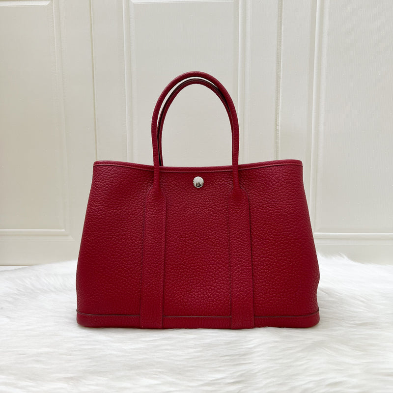 Hermes Garden Party 30 in Rouge Piment Negonda Leather and SHW