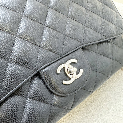 Chanel Jumbo Single Flap SF in Black Caviar and SHW