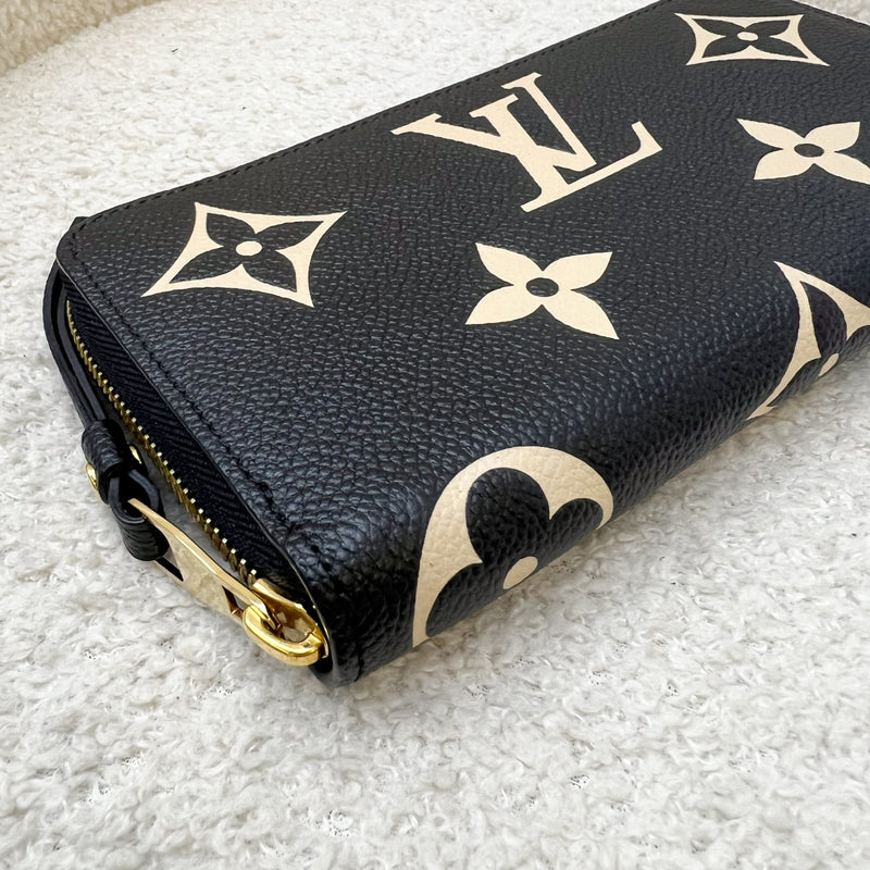 LV Clemence Wallet in Bicolor Monogram Empreinte Leather and GHW