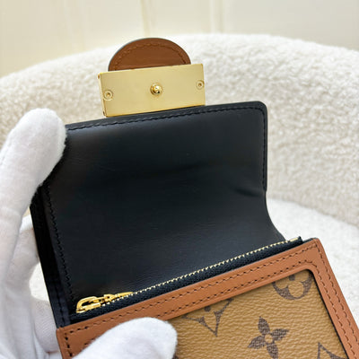 LV Dauphine Compact Wallet in Reverse Monogram, Monogram Canvas and GHW