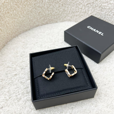 Chanel 23B Earrings with CC Logo and Diamantes in LGHW (Model: ABB784)