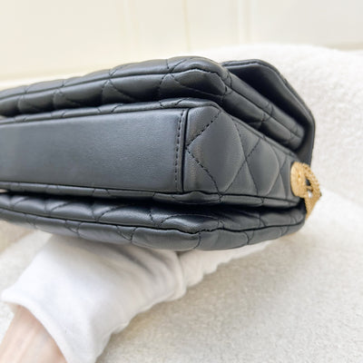 Chanel 22A Seasonal Flap in Black Lambskin and AGHW