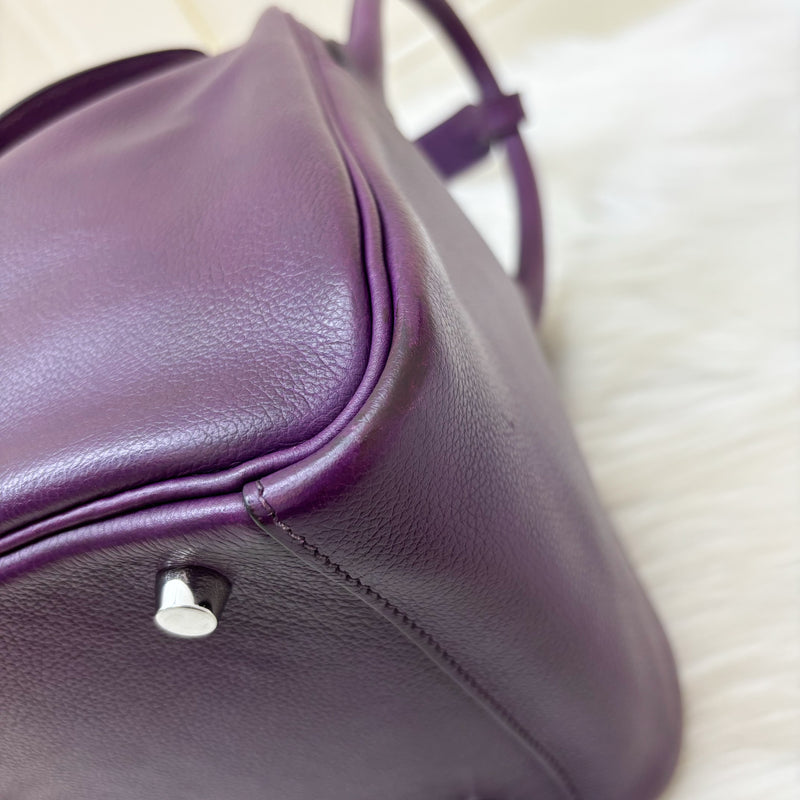 Hermes Lindy 30 in Dark Purple (Likely Cassis) Evercolor Leather and PHW