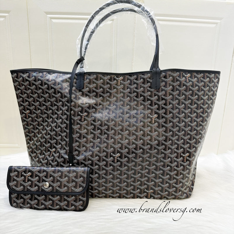 Goyard Saint Louis GM Tote in Black Signature Goyardine Canvas