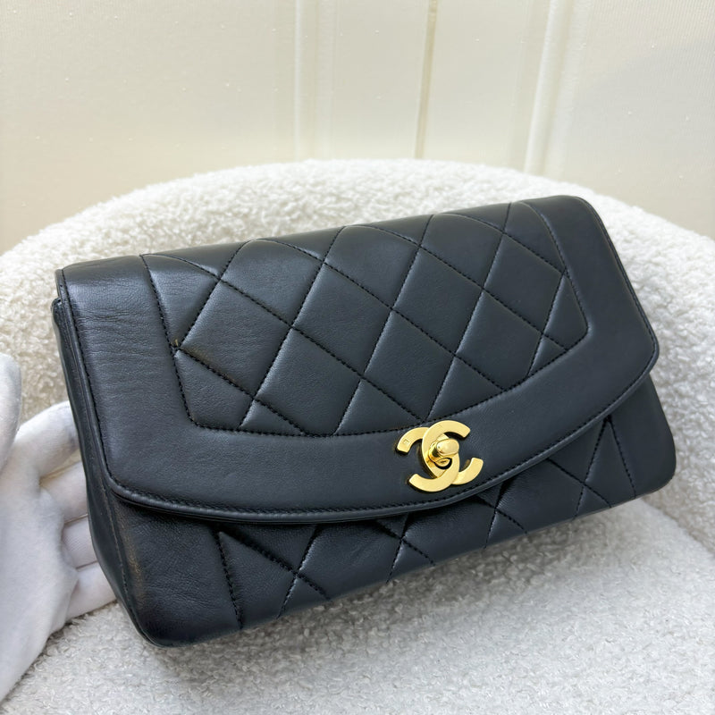 Chanel Small Vintage Diana Flap in Black Lambskin and 24K GHW