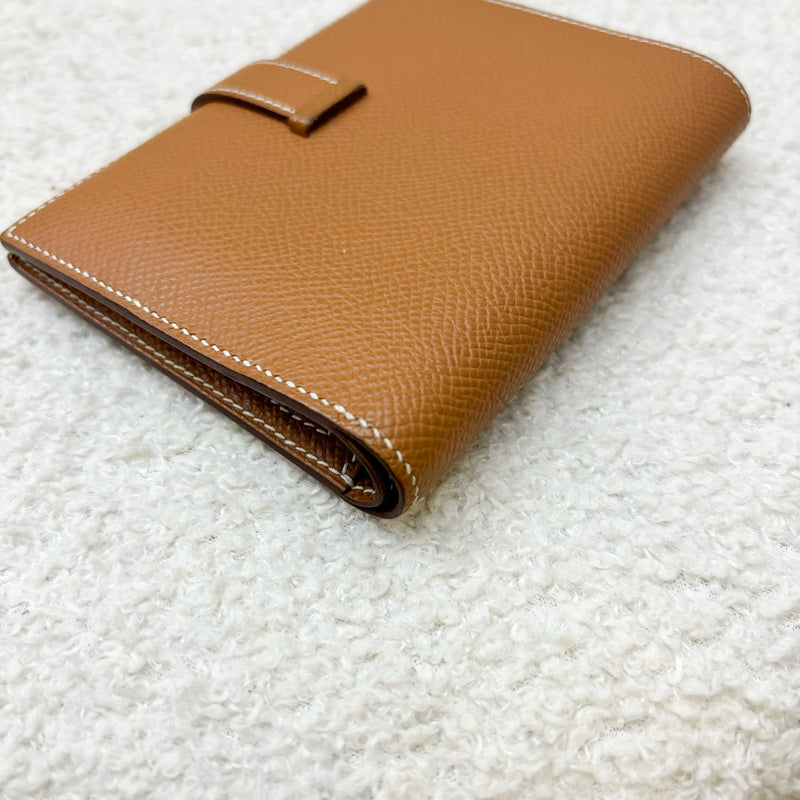 Hermes Bearn Wallet in Gold Epsom Leather and GHW