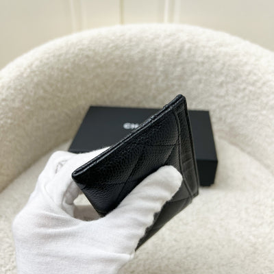 Chanel Classic Flat Card Holder in Black Caviar SHW