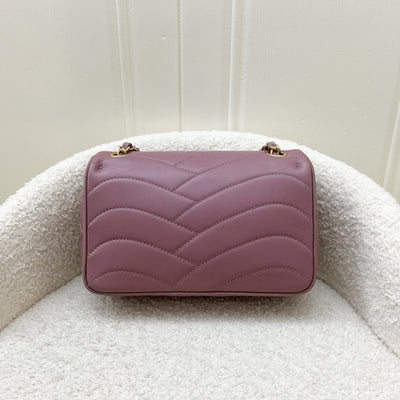 Chanel 16C Pagoda Small Flap in Dark Pink Lambskin and Gosgrain and AGHW