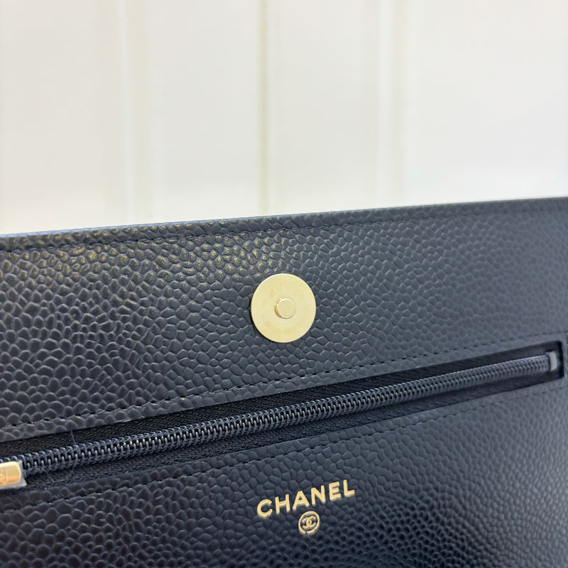 Chanel Classic Wallet on Chain WOC in Black Caviar and GHW