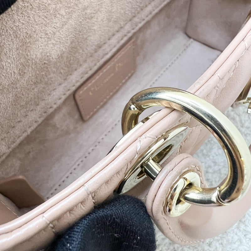 Dior Micro Lady D-Joy Bag in Rose des Vents Cannage Lambskin and LGHW (Model: S0910ONGE, Colour: M49P)