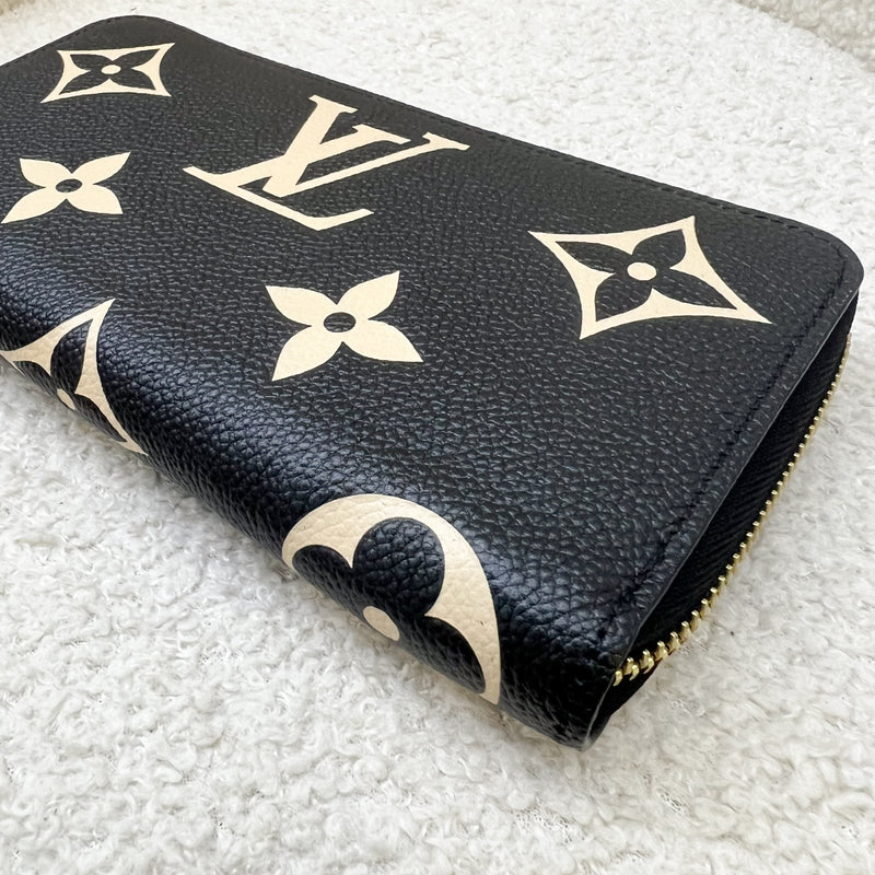 LV Clemence Wallet in Bicolor Monogram Empreinte Leather and GHW