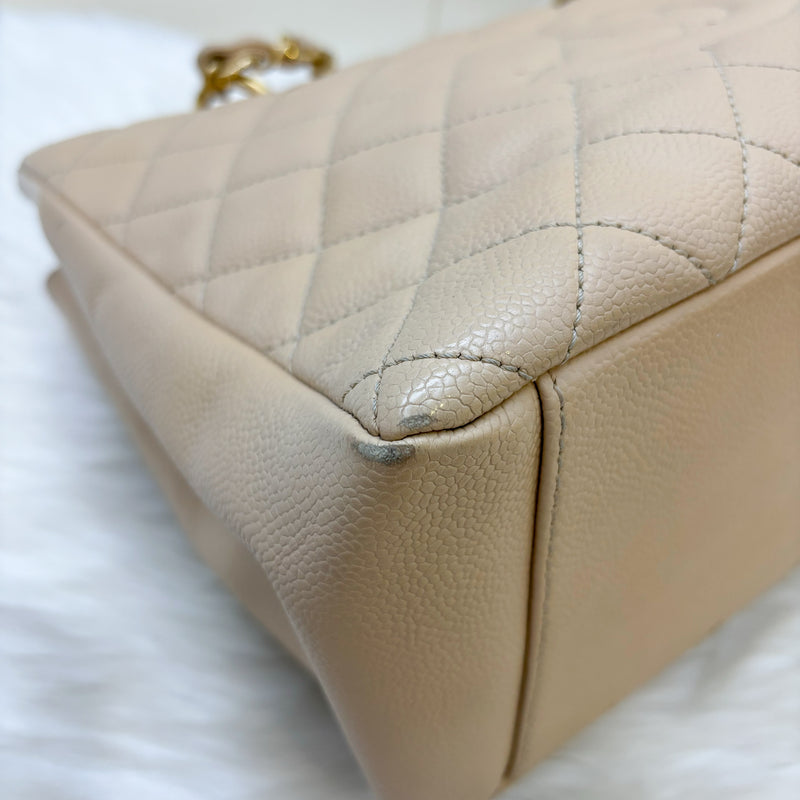 Chanel Grand Shopping Tote GST in Beige Caviar and GHW