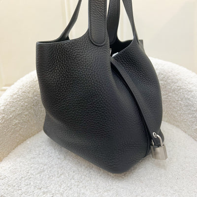 Hermes Picotin 18 in Noir Black Clemence Leather and PHW