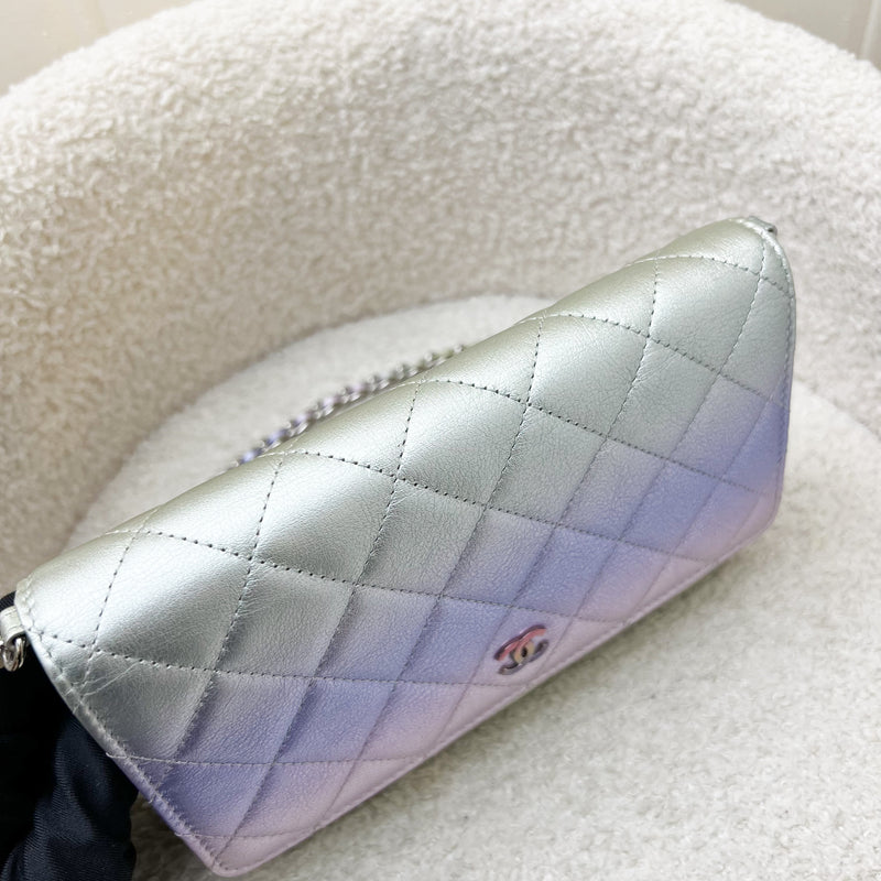 Chanel Classic Wallet on Chain WOC in 21K Iridescent Rainbow Calfskin and SHW