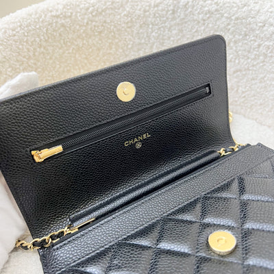 Chanel Classic Wallet on Chain WOC in Black Caviar and GHW