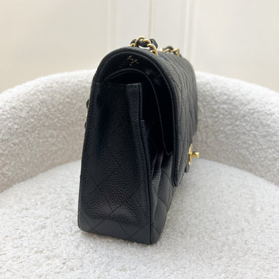 Chanel Medium Classic Flap CF in Black Caviar and 24K GHW