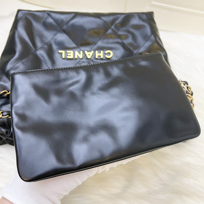 Chanel 22 Small Hobo Bag in Black Calfskin and AGHW