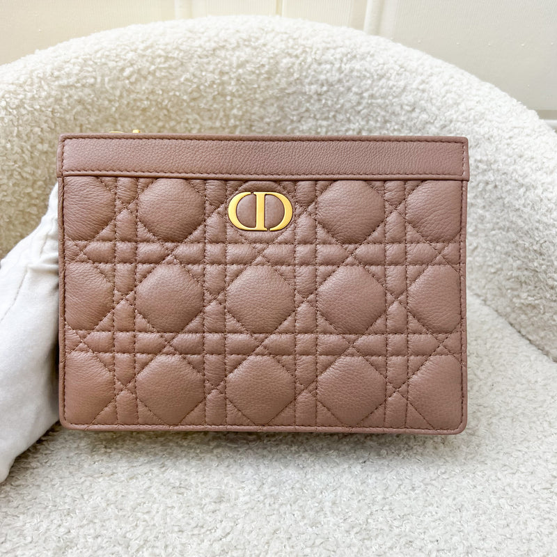 Dior Caro Every Dior Pouch / WOC in Beige Cannage Calfskin and GHW