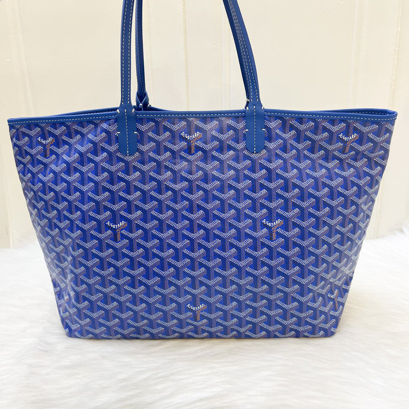 Goyard Saint Louis PM Tote in Blue Signature Goyardine Canvas