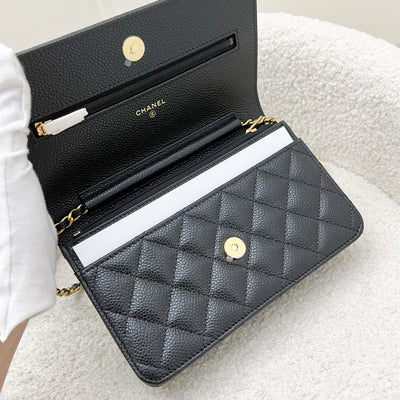 Chanel Classic Wallet on Chain WOC in Black Caviar and GHW