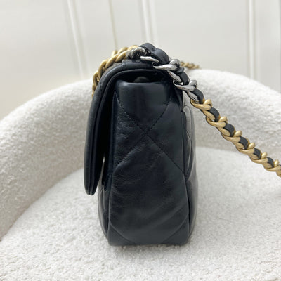 Chanel 19 Small Flap in Black Goatskin and 3-tone HW