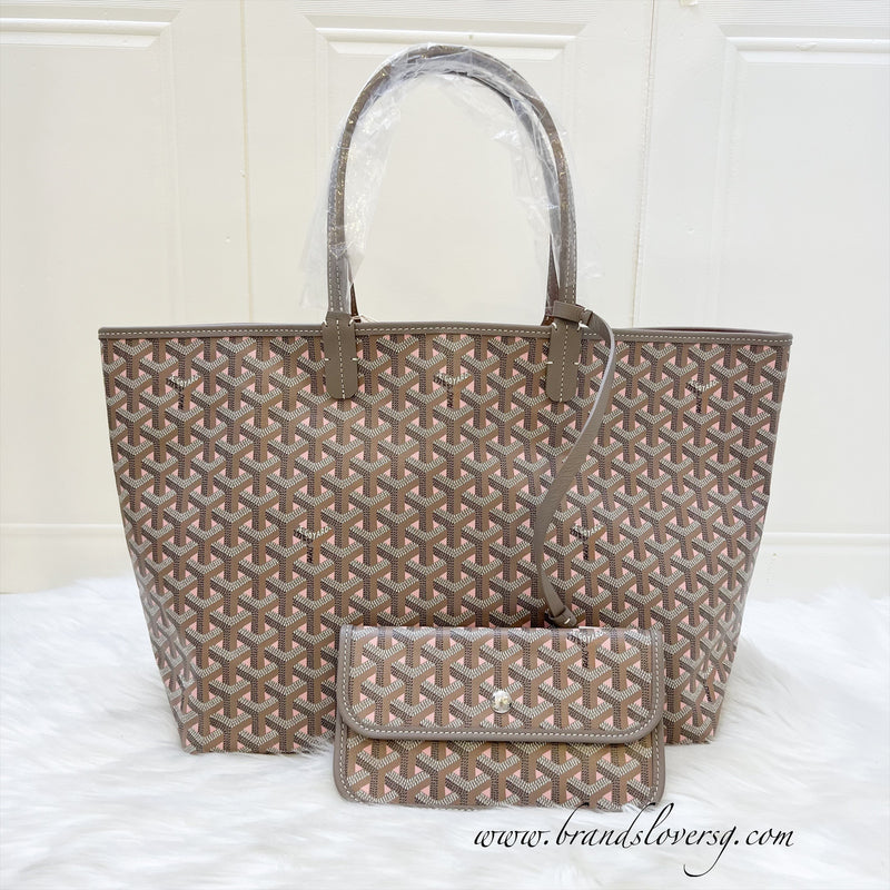 Goyard Saint Louis Claire Voie PM Tote in Limited Edition Grey / Pink Canvas and Pink Interior