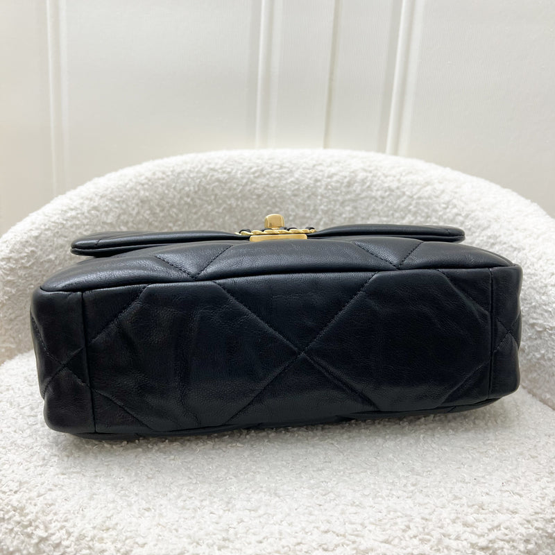 Chanel 19 Small Flap in Black Goatskin and 3-tone HW