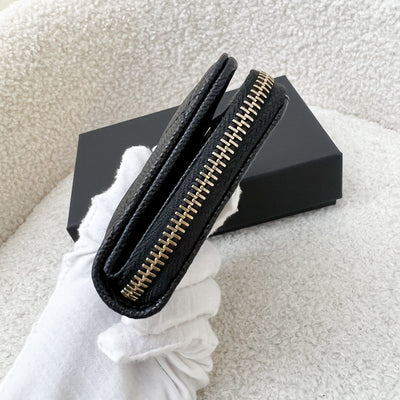 Chanel Card Holder / Coin Wallet in Black Caviar and LGHW