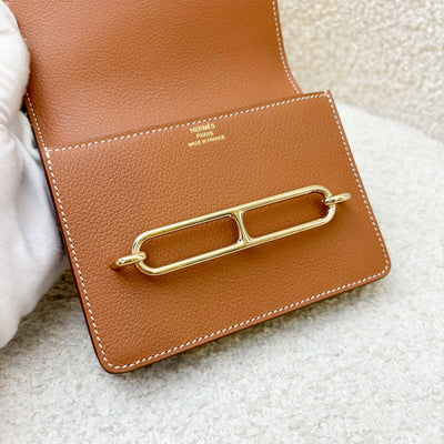 Hermes Roulis Slim in Gold Evercolor Leather and LGHW